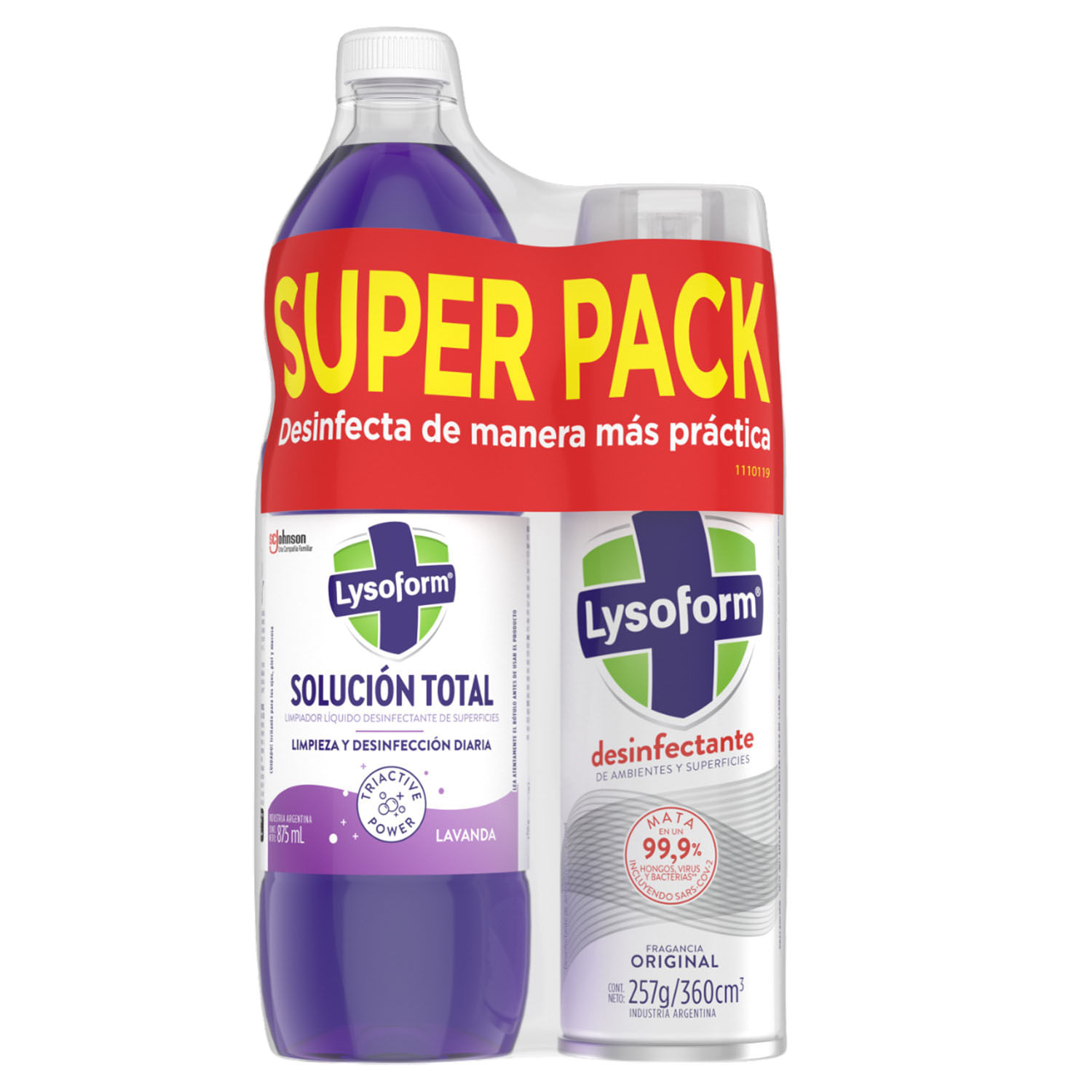 7790520028617 LIMPIADOR LYSOFORM PACK AER. 360 CC.+900 ML. LAVANDA (60569)