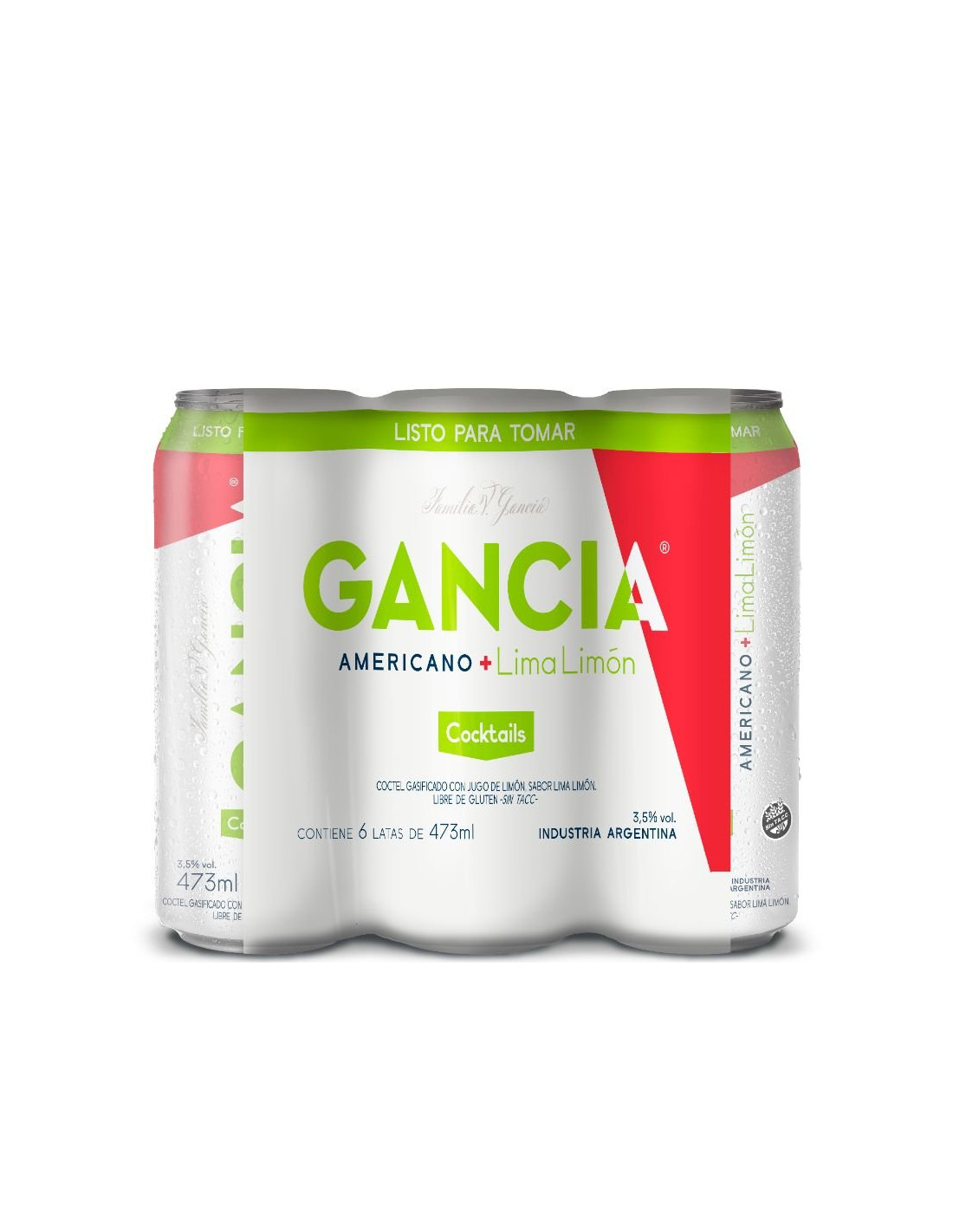COCKTAIL VERMOUTH AMERICANO GANCIA C/LIMA LIMON LATA 473 ML