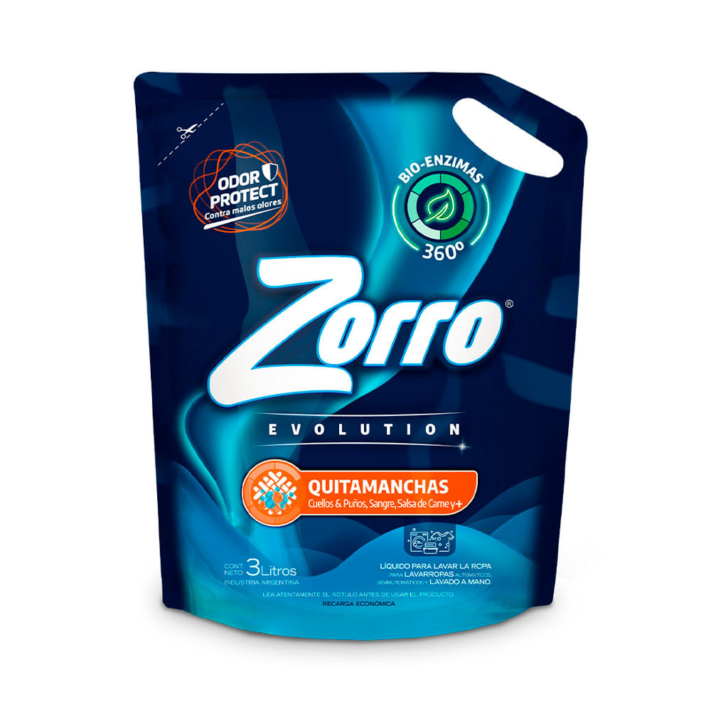 JABON LIQ. ZORRO MATIC EVOLUTION QUITAMANCHAS DP. 3 LT. (47009)