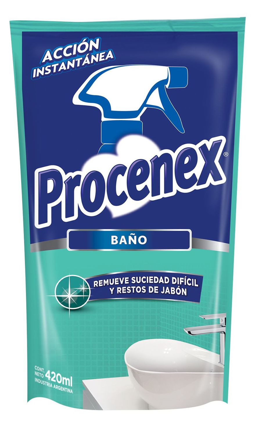 7791130002776 LIMPIADOR PROCENEX BAÑO GOLD D.PACK 420 ML. (6806)