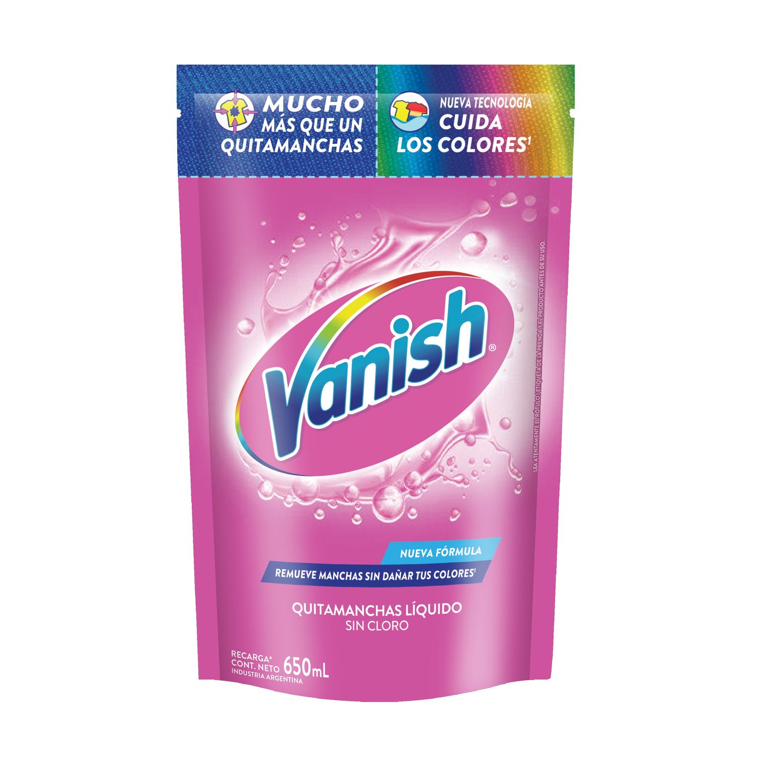 7791130962025 QUITAMANCHAS VANISH LIQ. EN GEL D.PACK 600 ML. (7478)