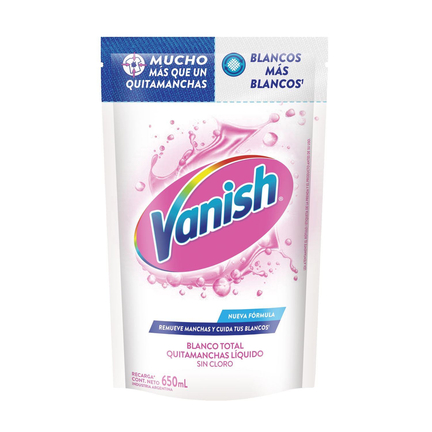 QUITAMANCHAS VANISH LIQ. D.PACK 650 ML. WHITE (7479)