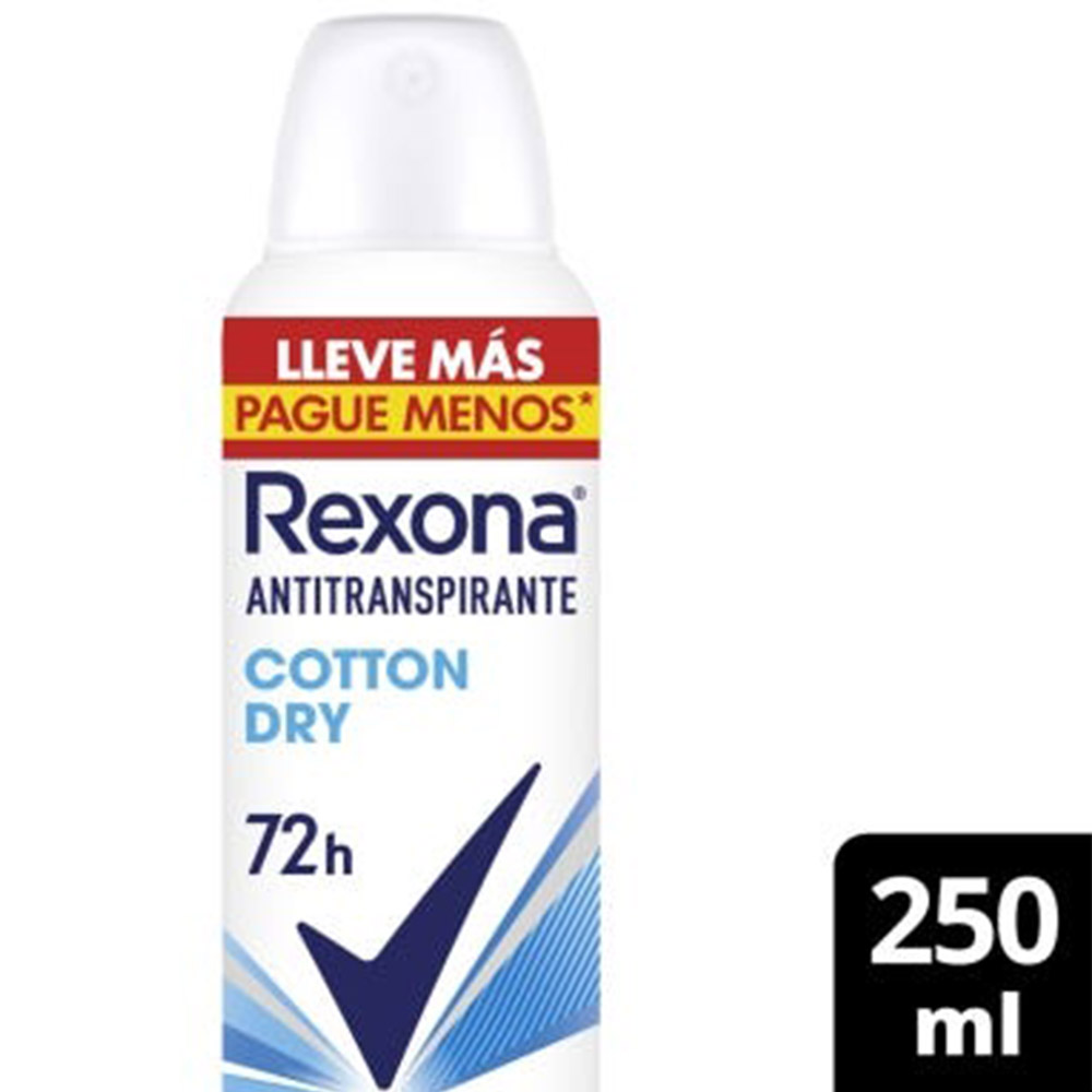 7791293049632 DESOD. AER. REXONA ANT. WOMEN 148 GRS. COTTON DRY