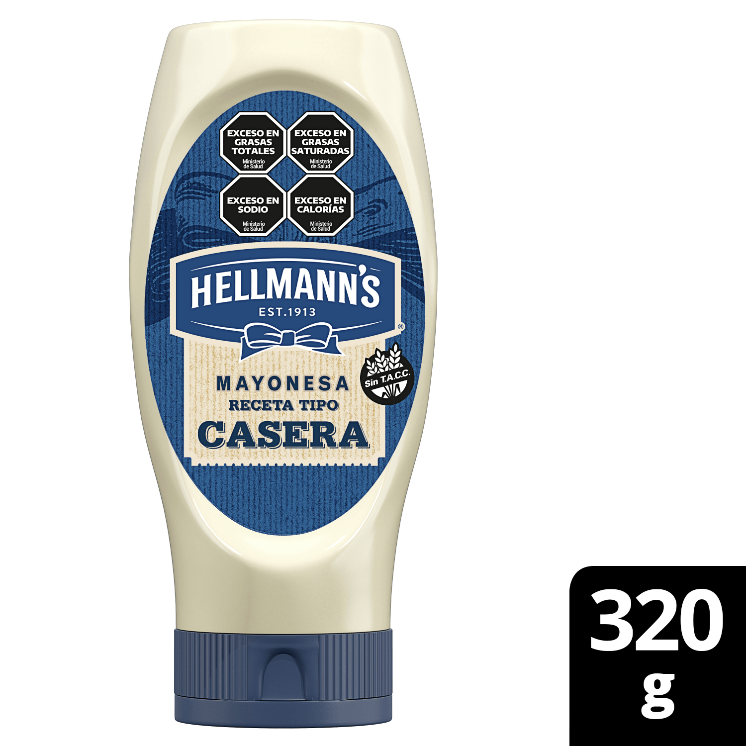 MAYONESA HELLMANN´S R.CASERA S/TACC 320 GRS. POMO