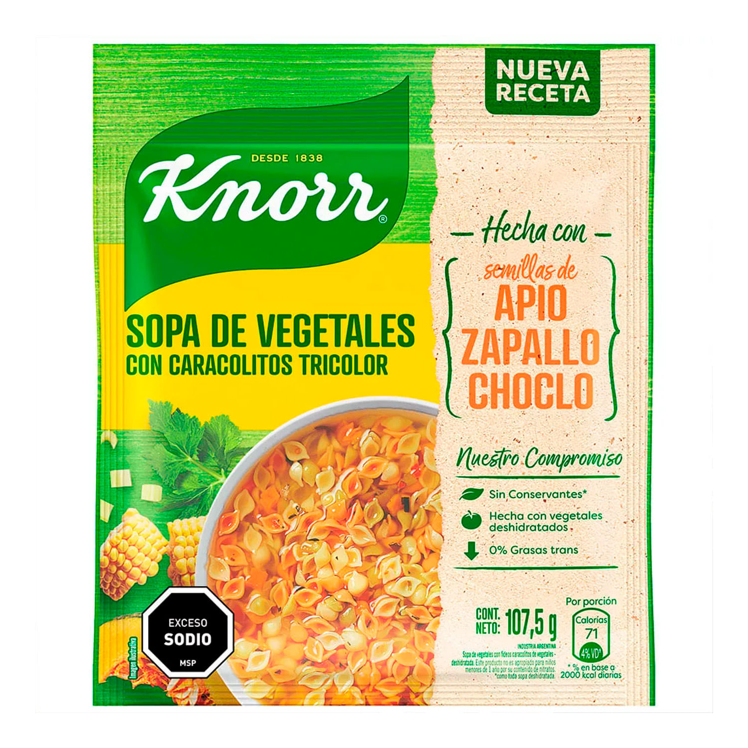 SOPA KNORR VEGETALES C/CARACOLITOS TRICOLOR (68796812)