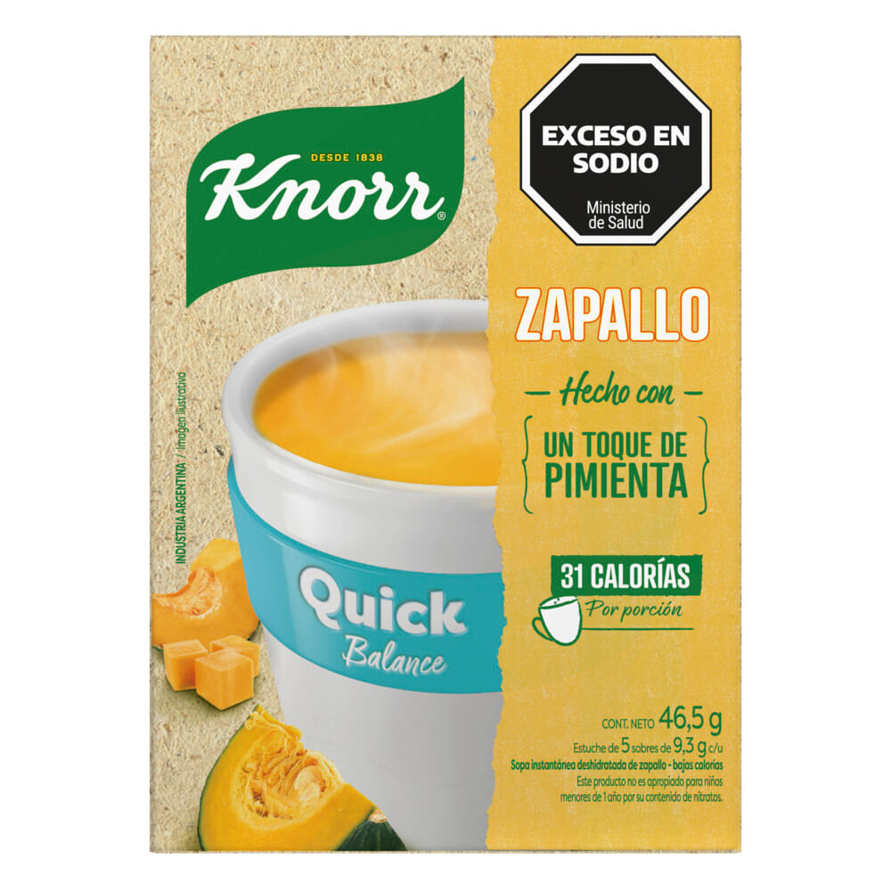 SOPA KNORR QUICK BALANCE 5 SOBRES ZAPALLO - PIMIENTA