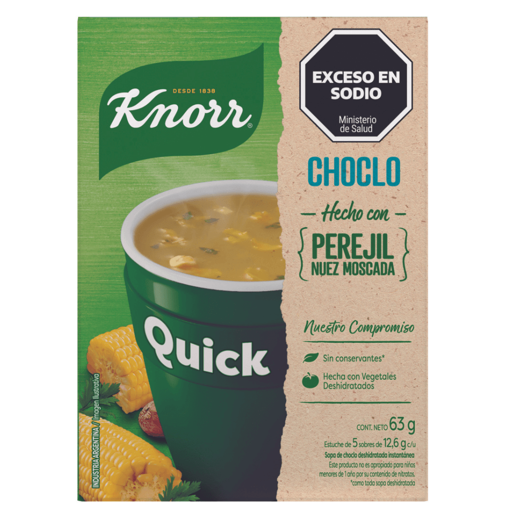 7794000006928 SOPA KNORR QUICK 5 SOBRES CHOCLO-PEREJIL-NUEZ MOSCADA