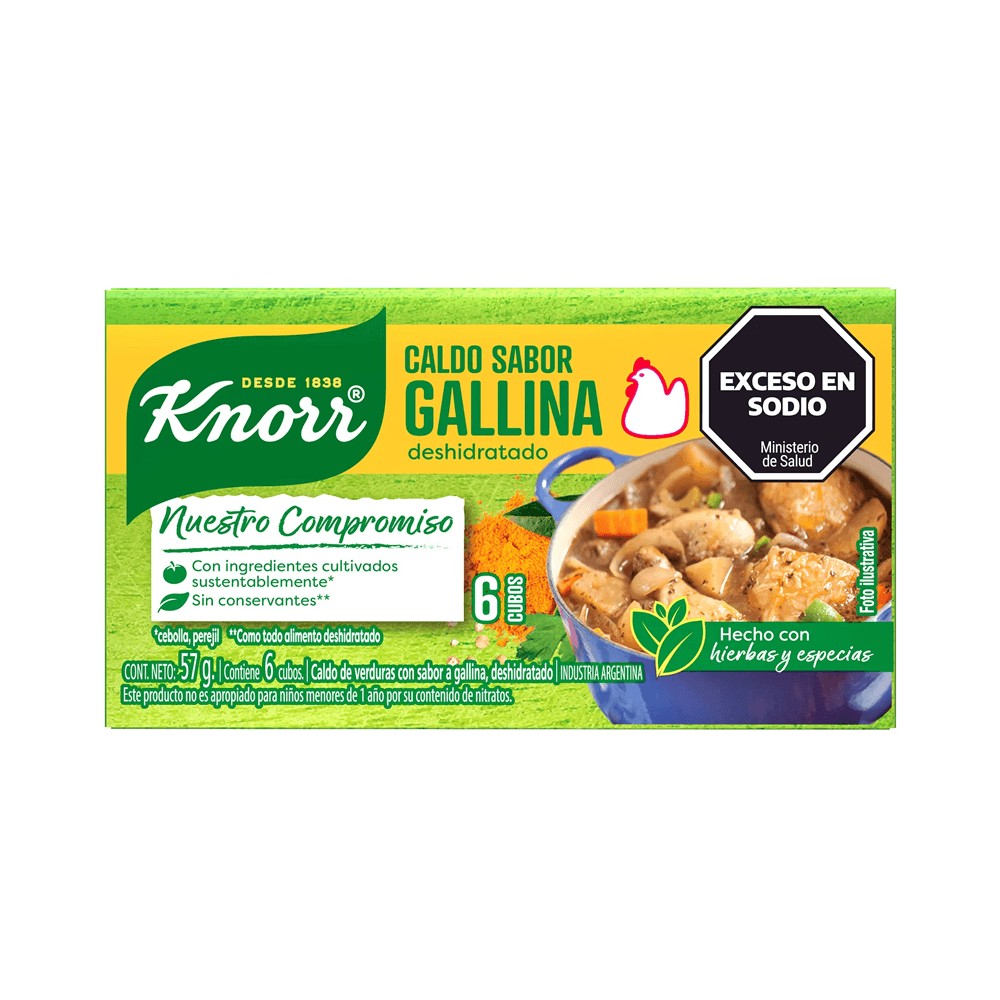 7794000008601 CALDOS KNORR TRIPLE (6 CUBITOS) GALLINA C/VEGETALES (3 LTS.)