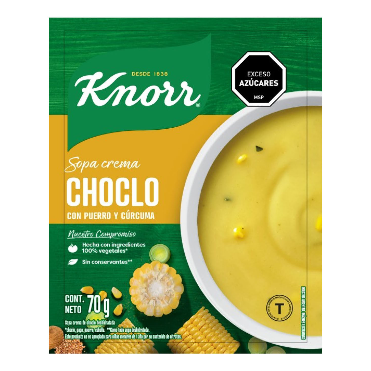7794000008687 SOPA KNORR CREMA CHOCLO C/PUERRO Y CURCUMA 70 GRS.