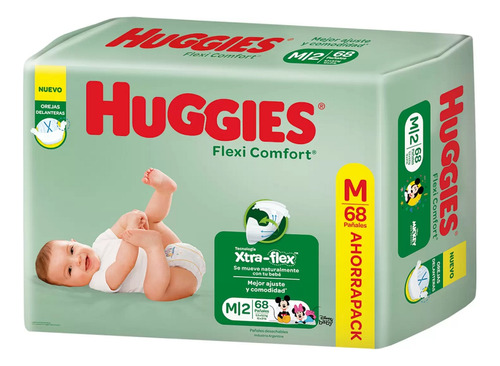 7794626010590 PAÑAL HUGGIES FLEXI COMFORT MED. 68 UN. (69728111)