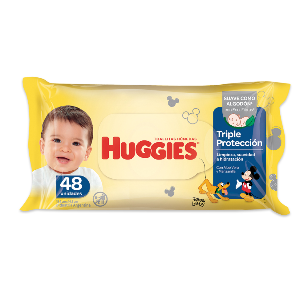 7794626011023 TOALLAS HUMEDAS HUGGIES TRIPLE PROTECCION 48 UN. (64334474)