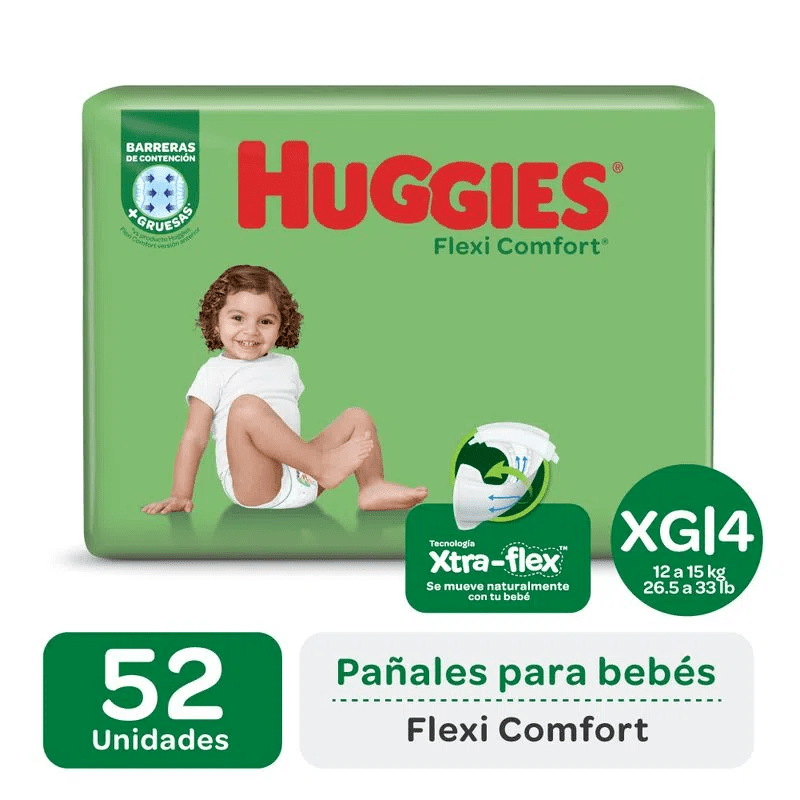 7794626012068 PAÑAL HUGGIES FLEXI COMFORT XG 52 UN. (69728113)