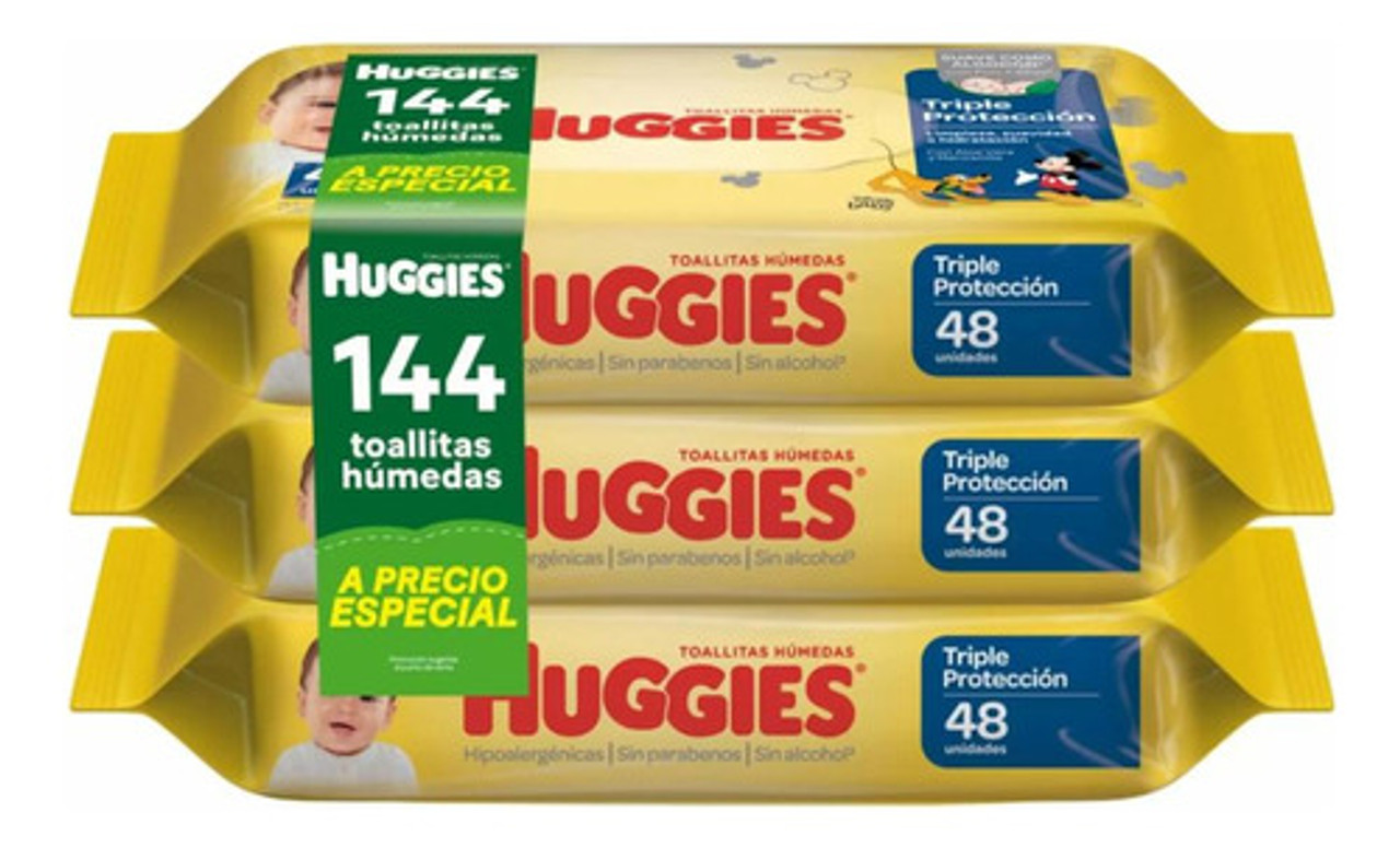 7794626013218 TOALLAS HUMEDAS HUGGIES TRIPLE PROTECCION 144 UN. (62683958)