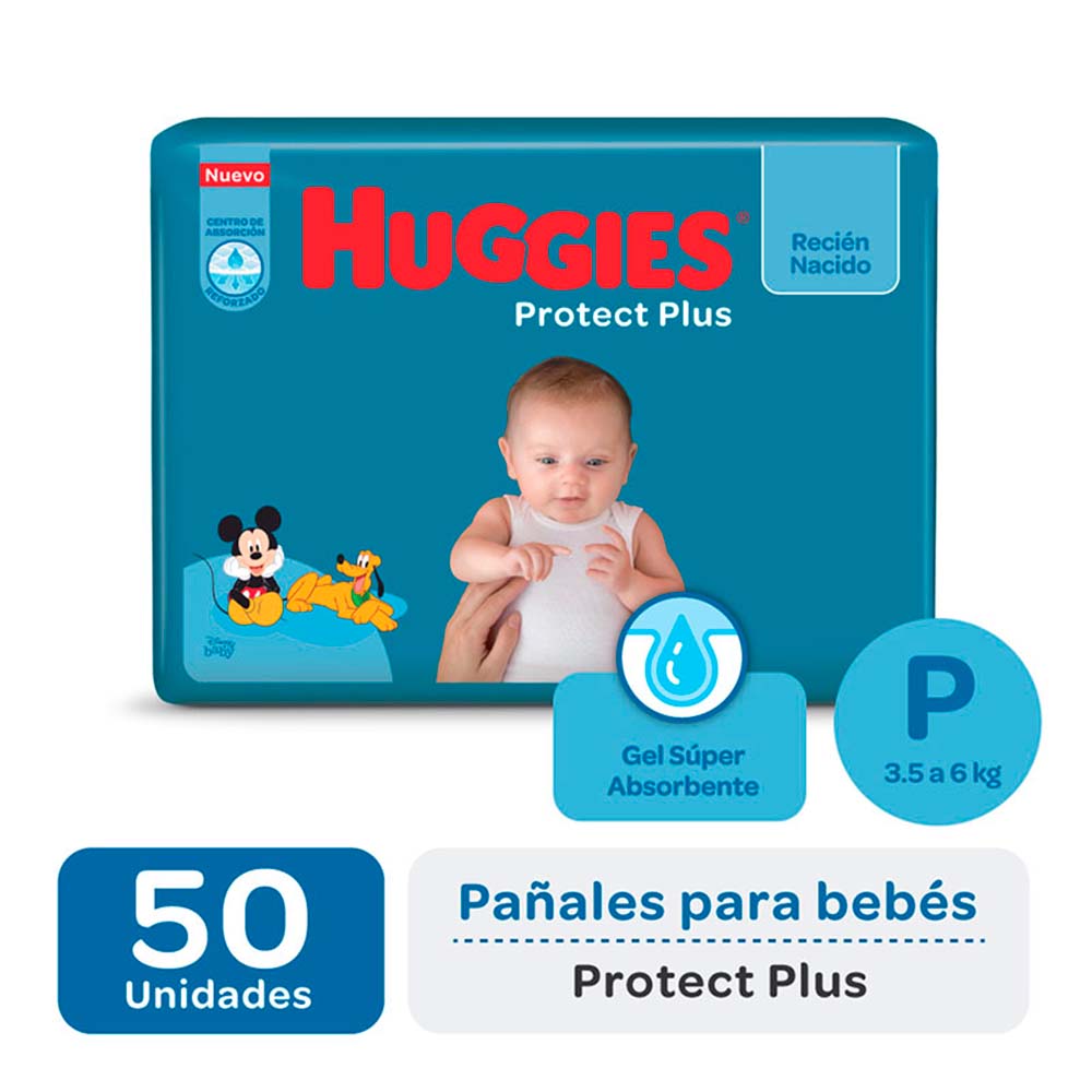7794626013591 PAÑAL HUGGIES PROTECT PLUS P 50 UN. AHORRAPACK