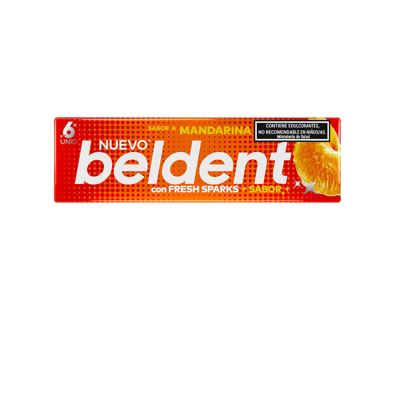 77981844 CHICLE BELDENT S/AZUCAR 10 GRS. MANDARINA (3009)