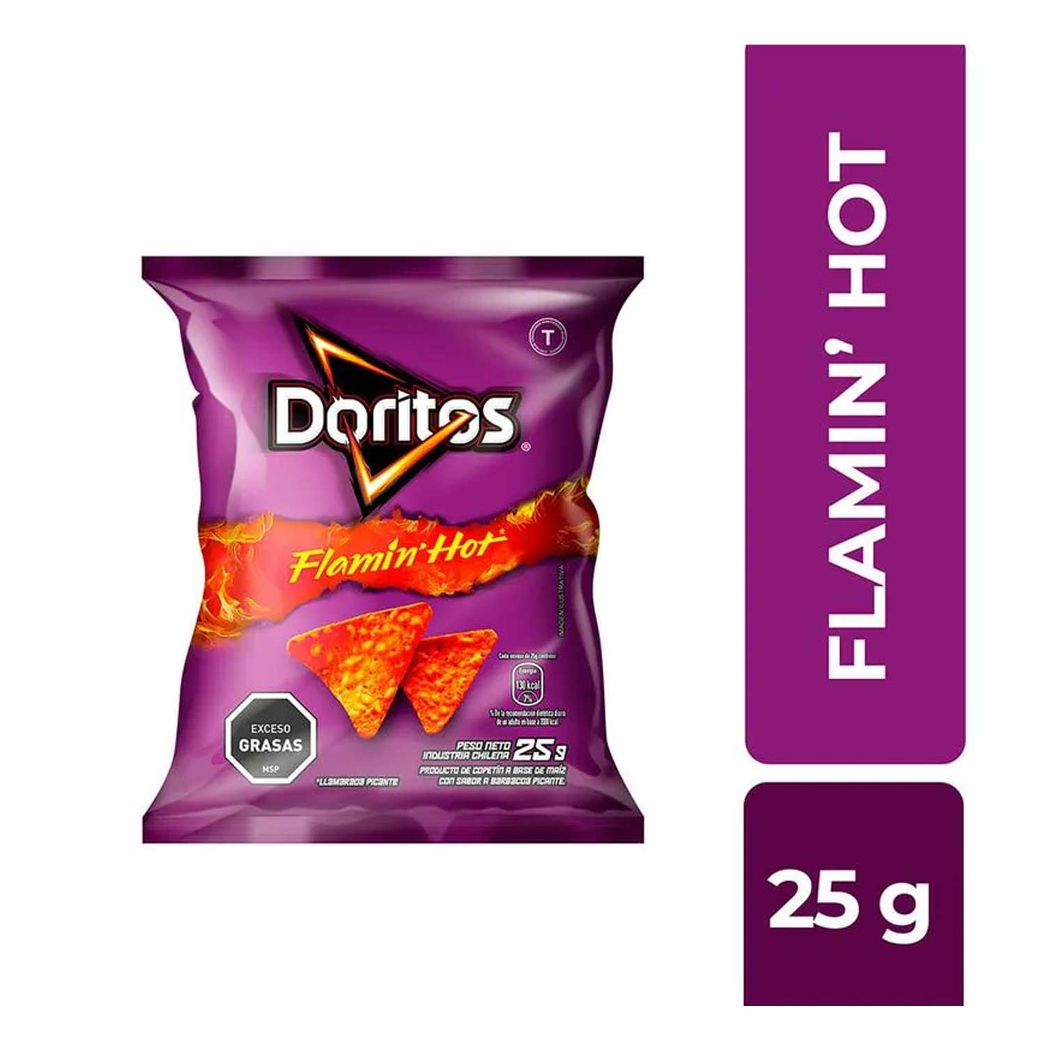 7802000017568 SALADITOS DORITOS FLAMIN HOT 25 GRS. (60062)