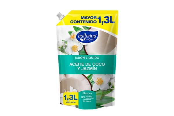 7804920007278 JABON BALLERINA LIQ. DP. 1.300 ML. AC. COCO/JAZMIN (7872)