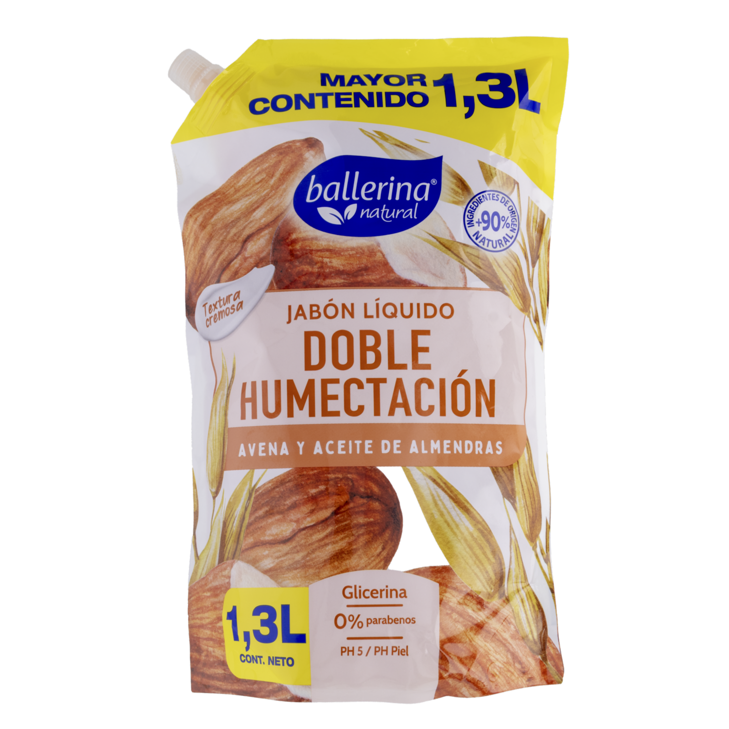 JABON BALLERINA LIQ. DP. 1.300 ML. AVENA Y AC. DE ALMENDRA