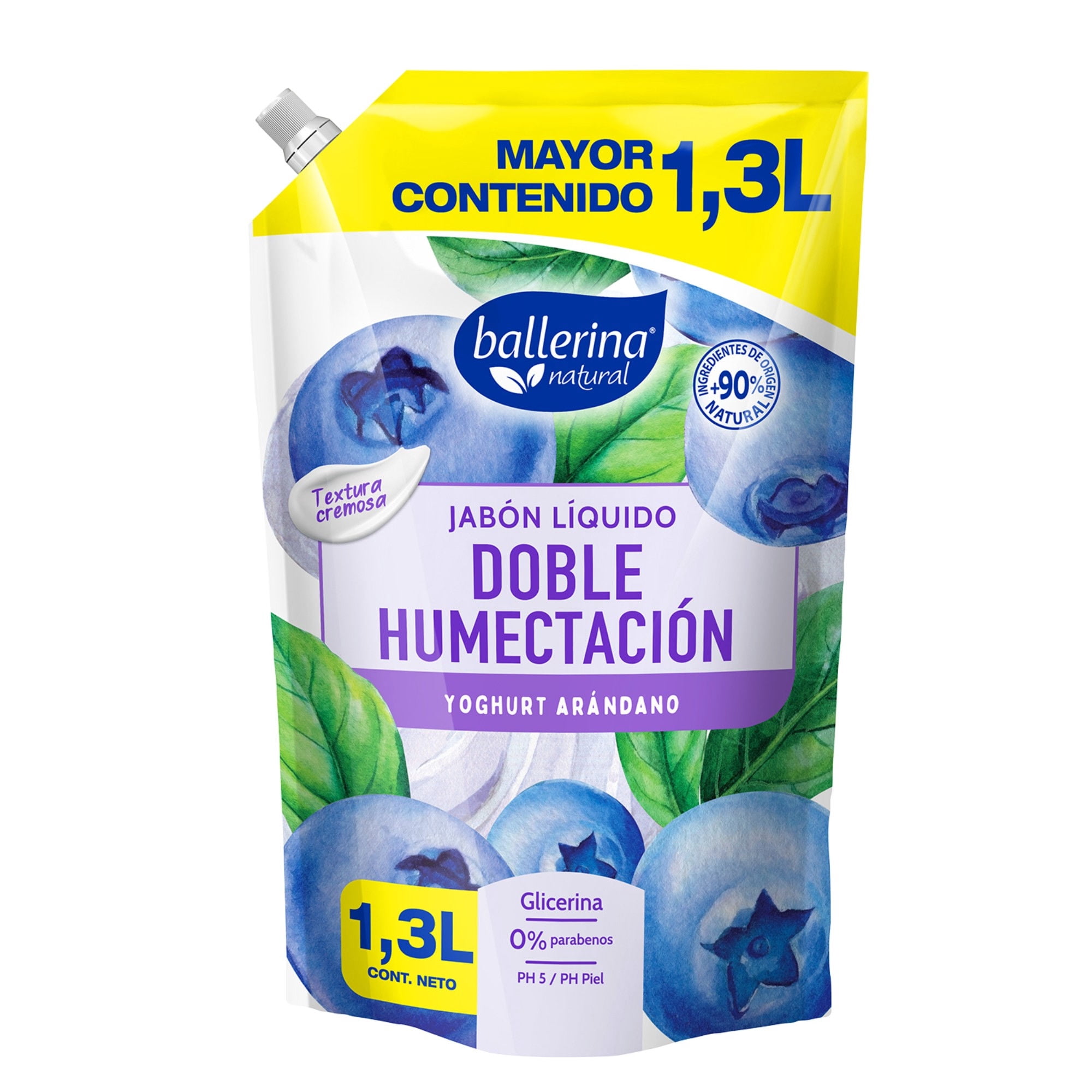 7804920007315 JABON BALLERINA LIQ. DP. 1.300 ML. YOGURT/ARANDANO (7871)