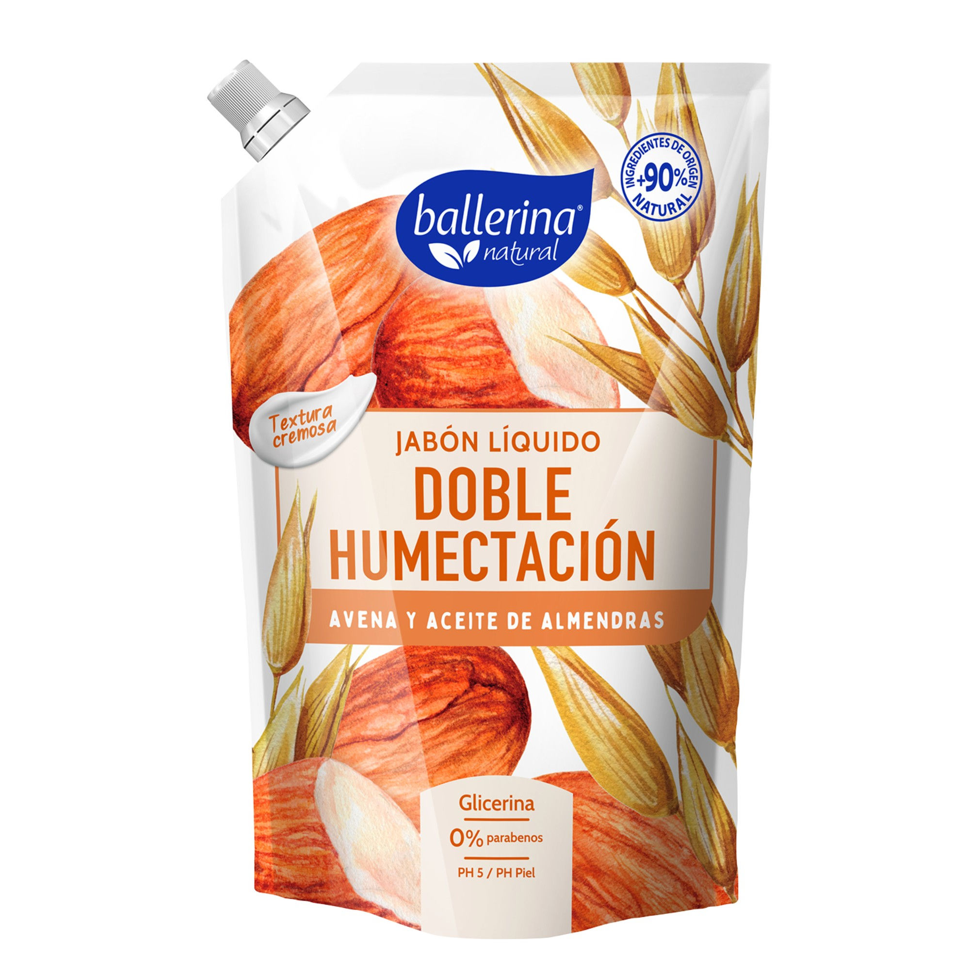 JABON BALLERINA LIQ. DP. 750 ML. AVENA Y AC. DE ALMENDRA