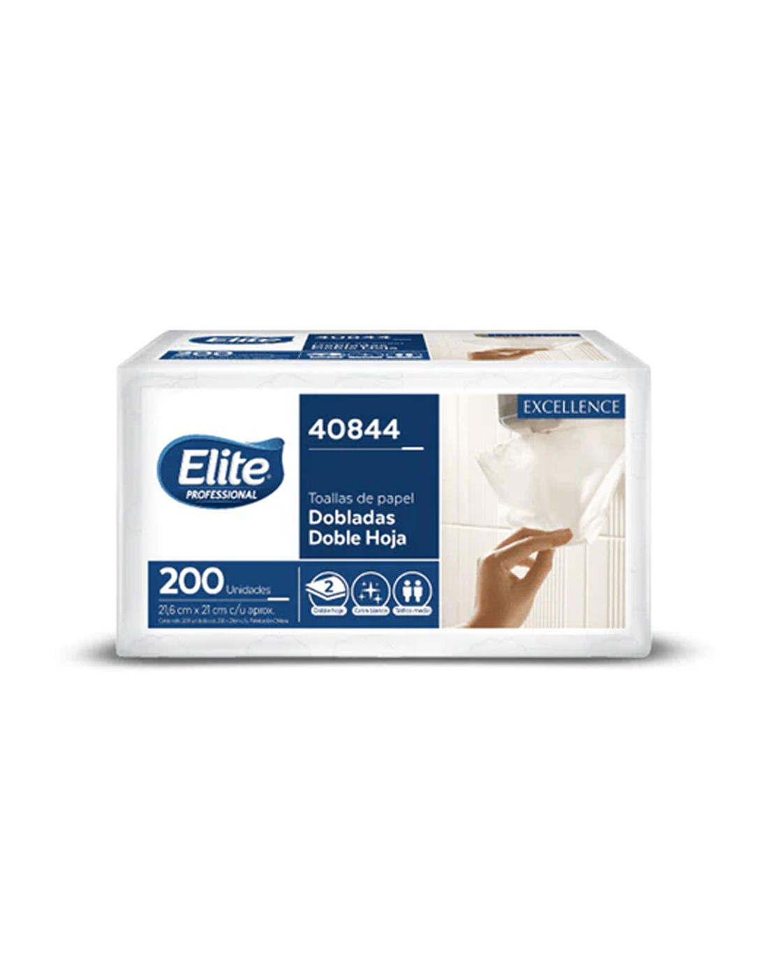 7806500408444 TOALLAS PAPEL ELITE PROFES. D/H INTER 21 6X21 CM. X 200 H. (IP350)