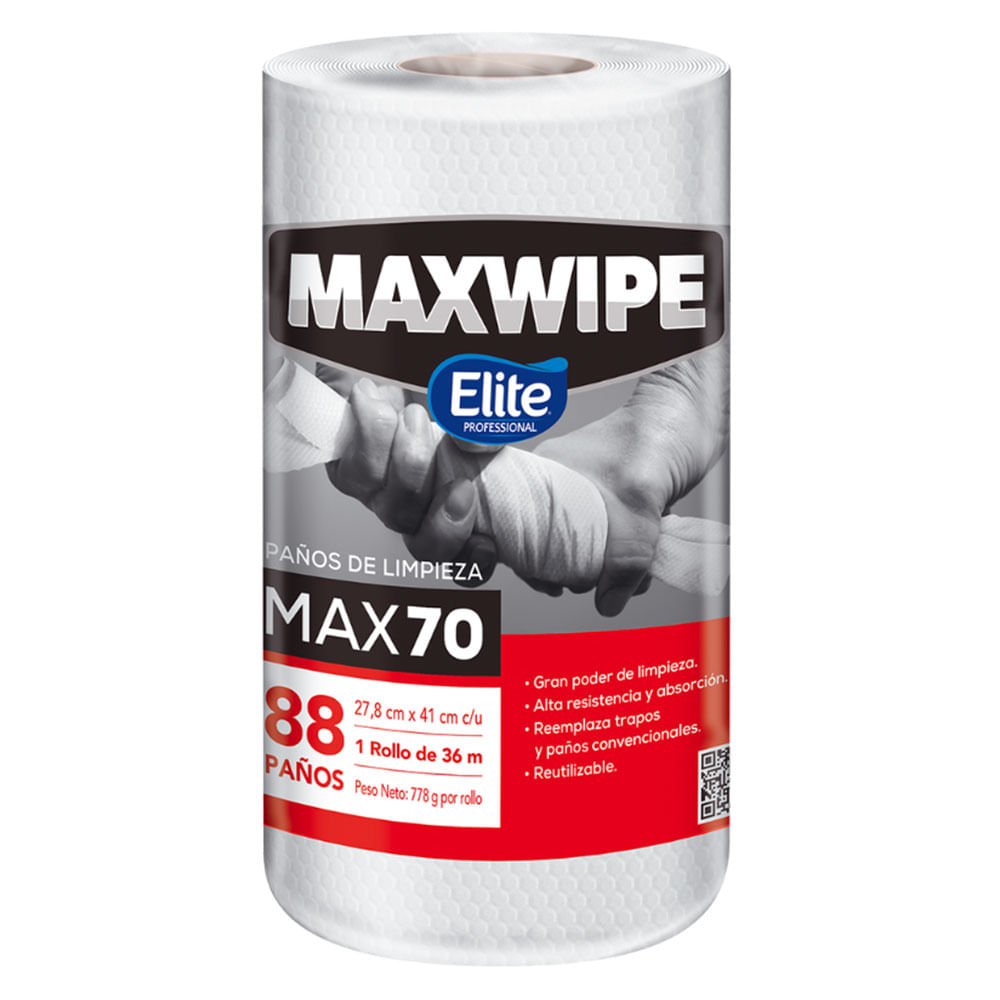 PAÑO DE LIMPIEZA ELITE MAXWIPE REUTILIZABLE 27,8X41 CM. 88 UN. (2124)