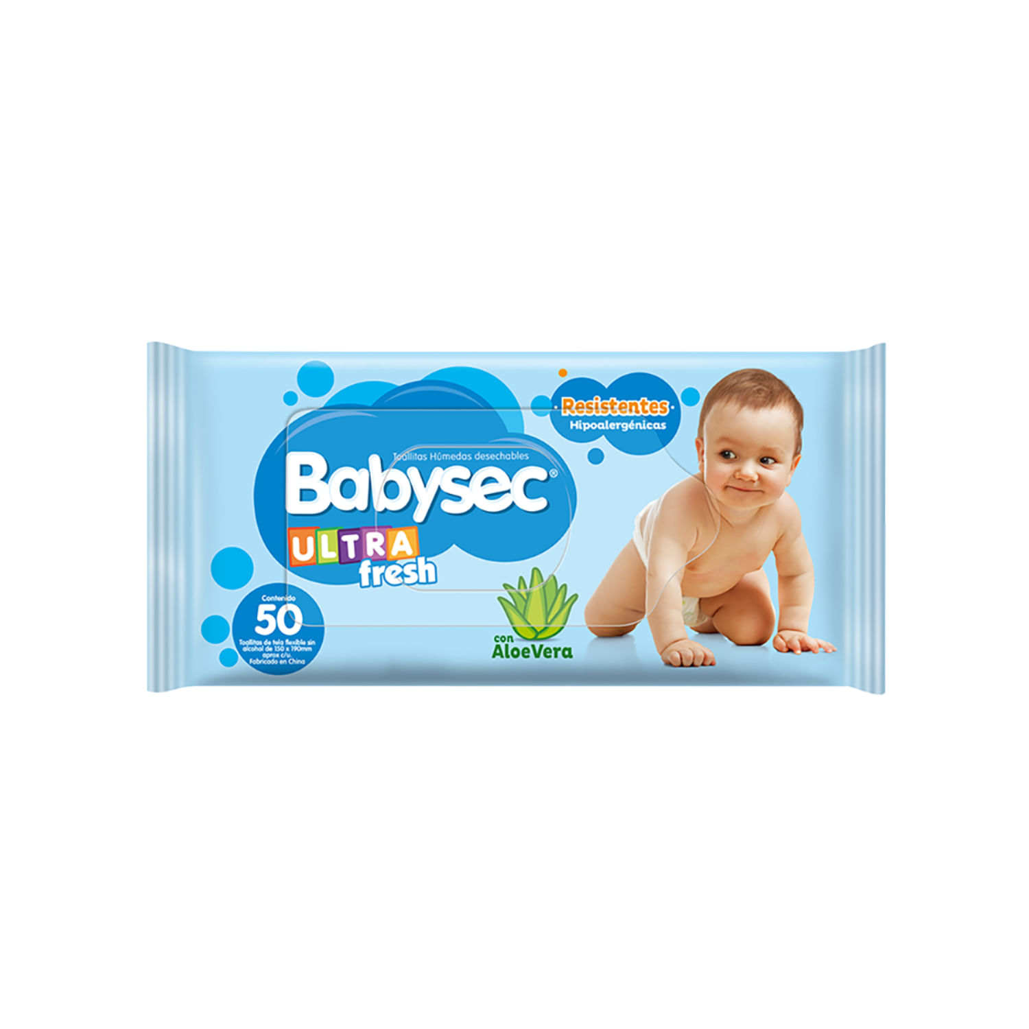 7806500730958 TOALLAS HUMEDAS BABYSEC ULTRA 50 UN. PAQUETE (9909)