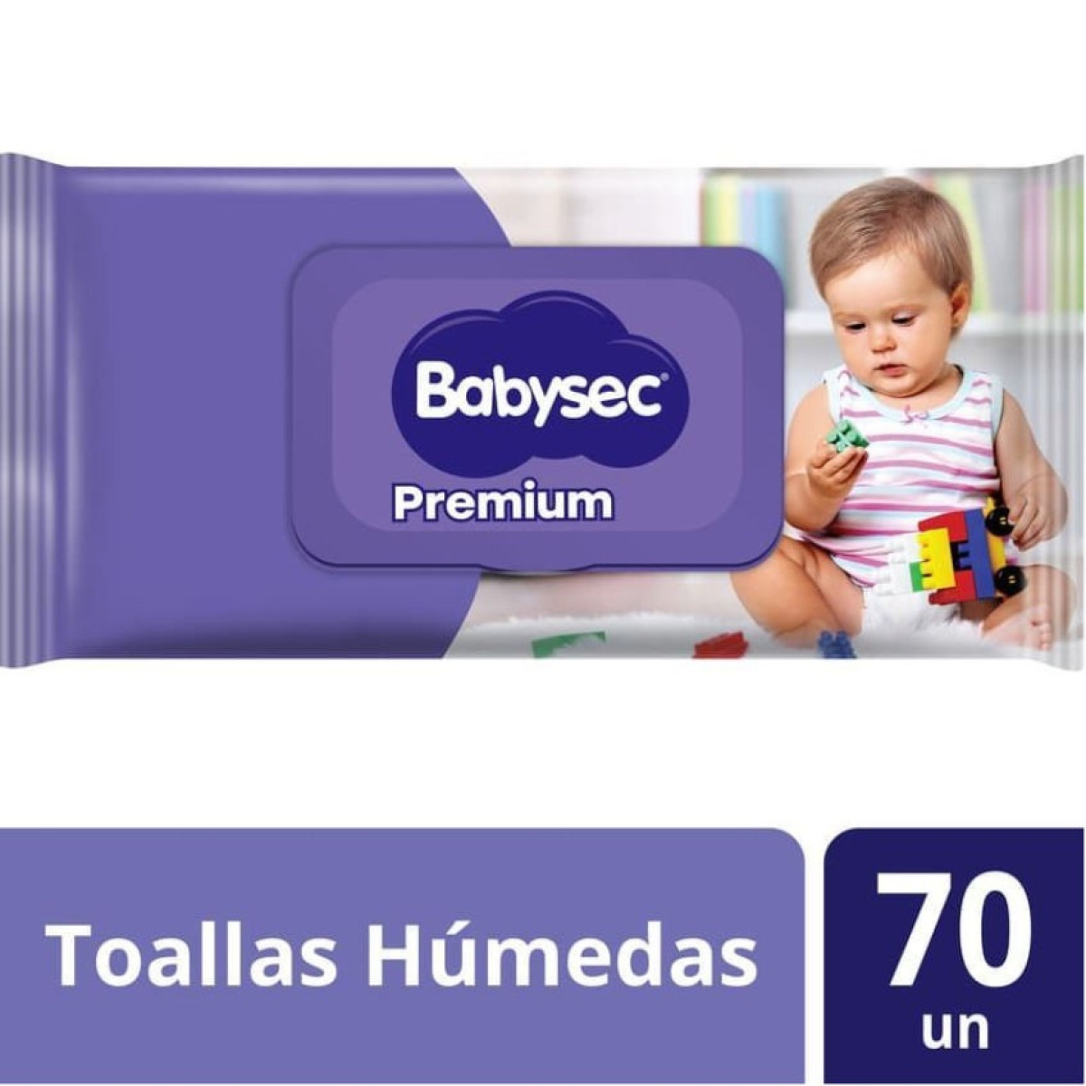 TOALLAS HUMEDAS BABYSEC PREMIUM 99% AGUA 70 UN. (9923)