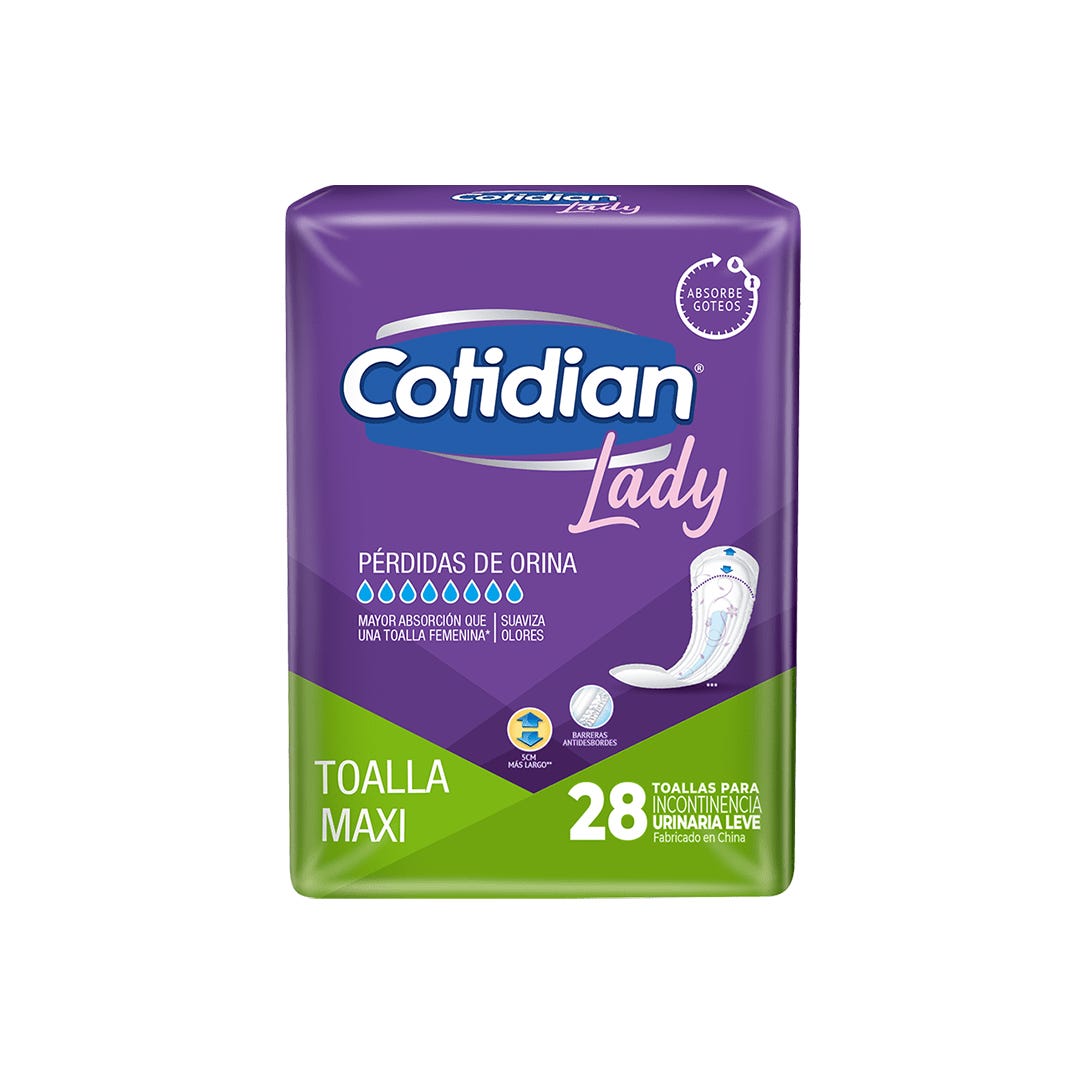 7806500963561 TOALLA COTIDIAN LADY MAXI INCONTINENCIA LEVE 28 UN. (9871)