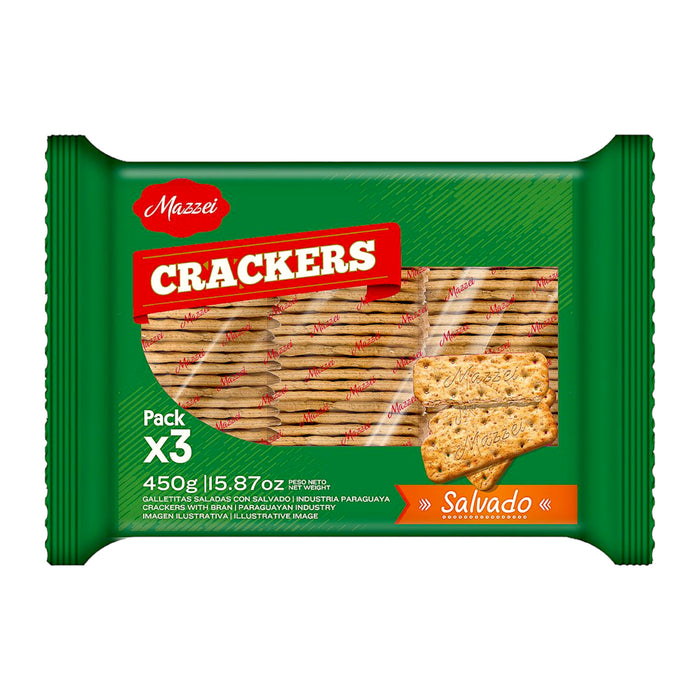 GALLETITA MAZZEI CRACKERS TRIPACK 450 GRS. SALVADO