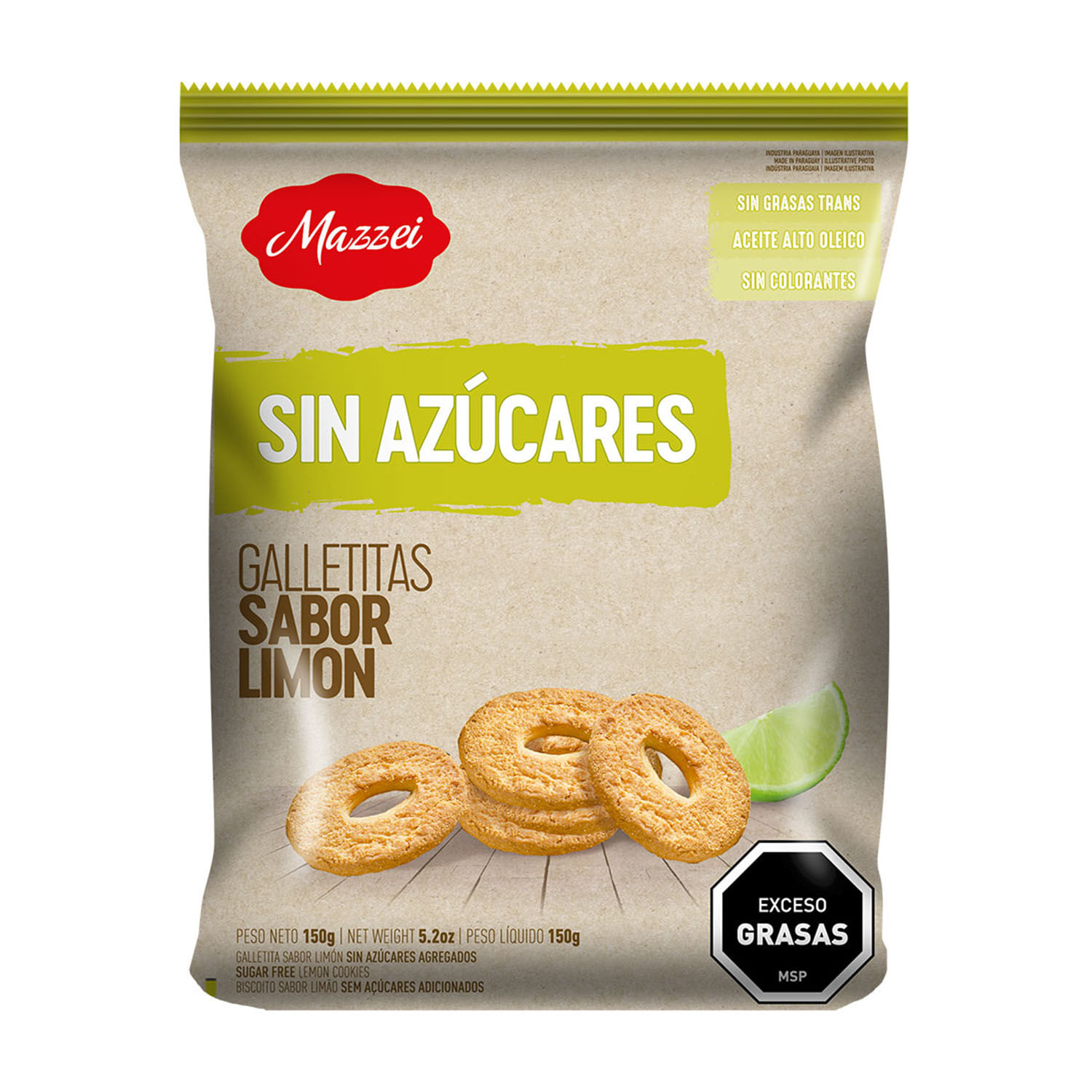 7841503002282 GALLETITA MAZZEI S/AZUCAR 150 GRS. LIMON (58049)