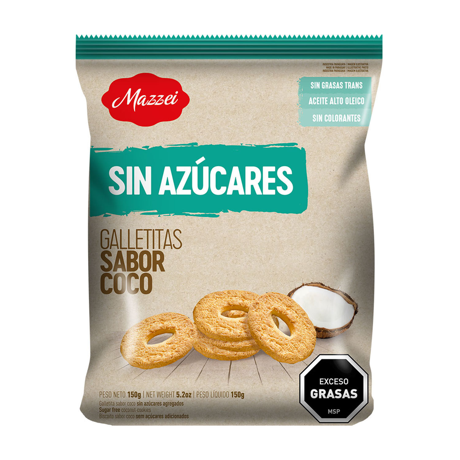 7841503002299 GALLETITA MAZZEI S/AZUCAR 150 GRS. COCO (58050)