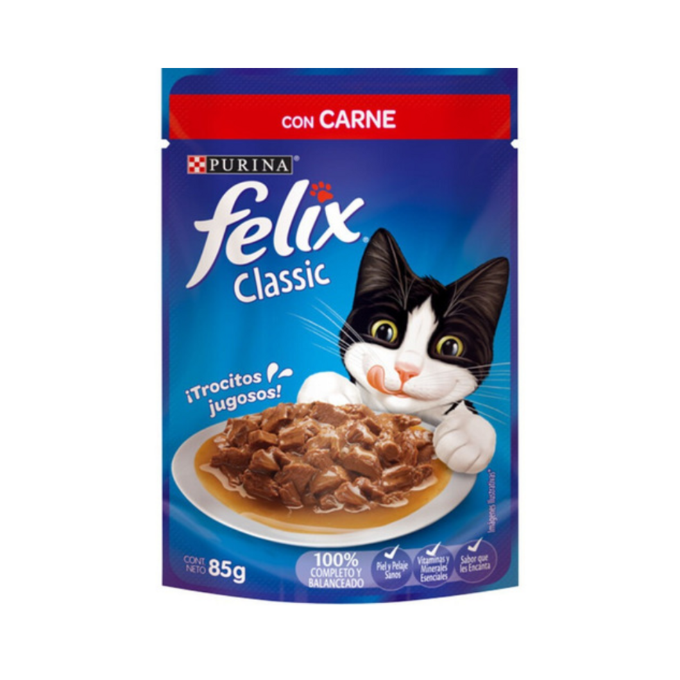 ALIM. P/MASCOTAS FELIX 85 GRS. CARNE EN SALSA (9711)
