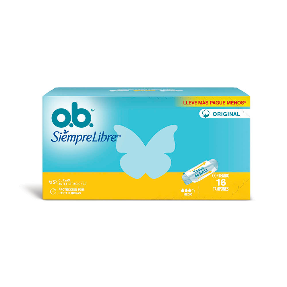7891010254797 TAMPONES O.B. 16 UNIDADES MEDIO (529446)