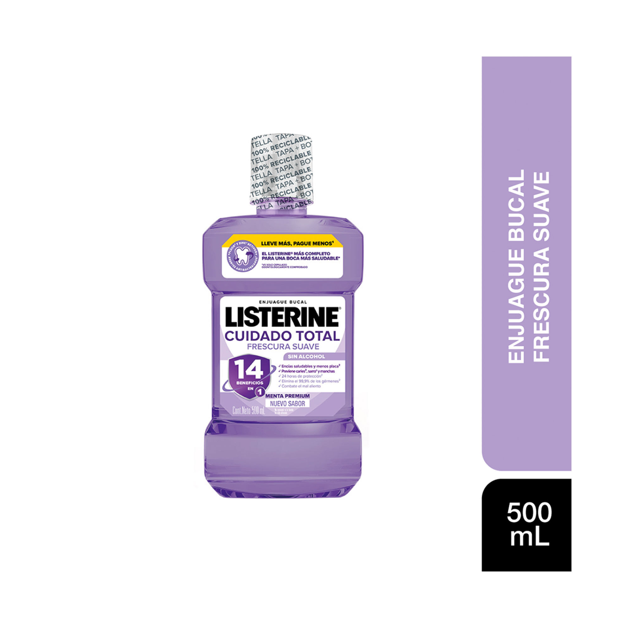 7891010255381 ENJUAGUE BUCAL LISTERINE 500 ML. CUIDADO TOTAL FRESC. SUAVE