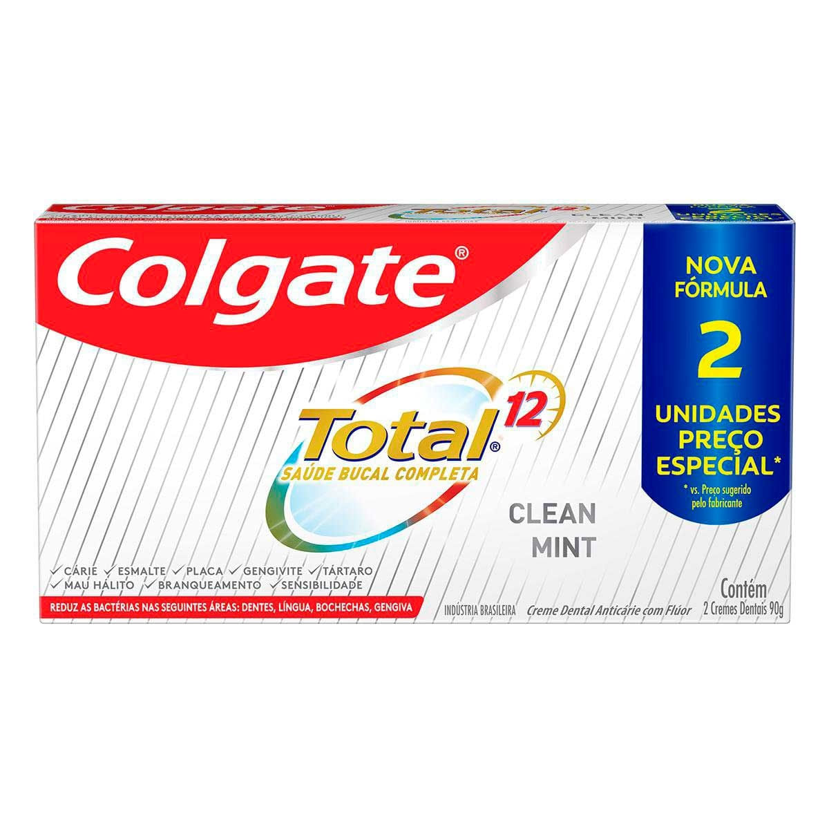 7891024031865 COLGATE TOTAL12 90 GRS. X 2 UN. CLEAN MINT (03186B)