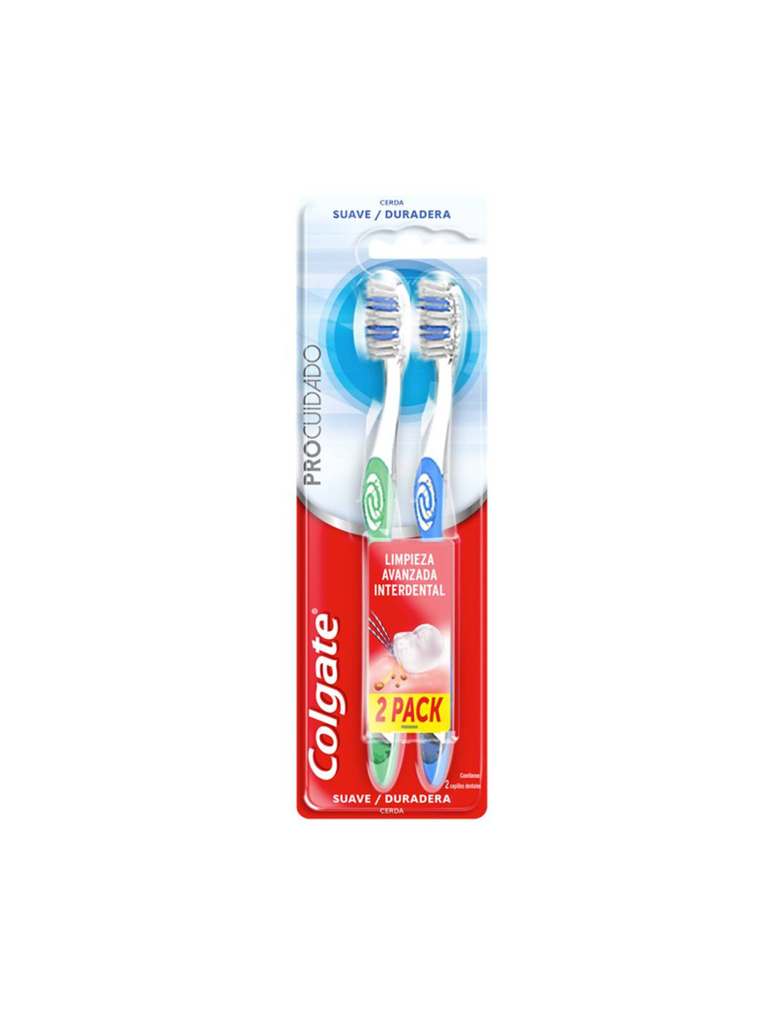 7891024034590 CEPILLO DENTAL COLGATE PRO CUIDADO SUAVE X 2 UN. (03459A)