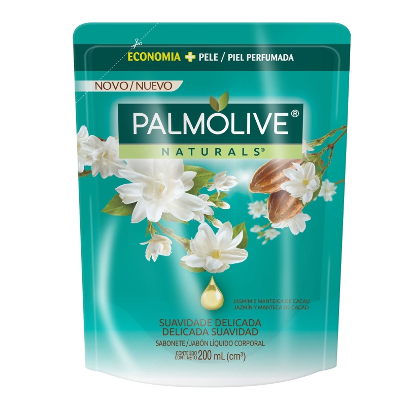 7891024035696 JABON PALMOLIVE LIQ. CORP. SUAV. DELICADA DP 200 ML. JAZMIN