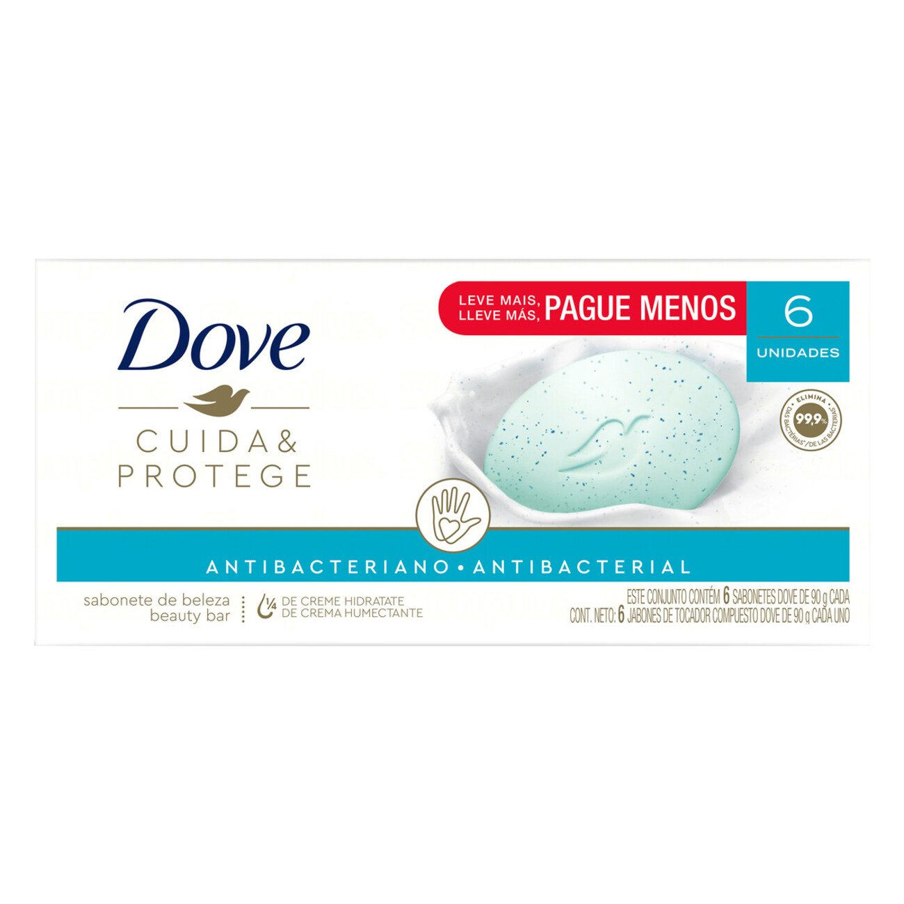 7891150076051 JABON DOVE 90 GRS. X 6 UN. P. AHORRO CUIDADO ANTIBACTERIAL