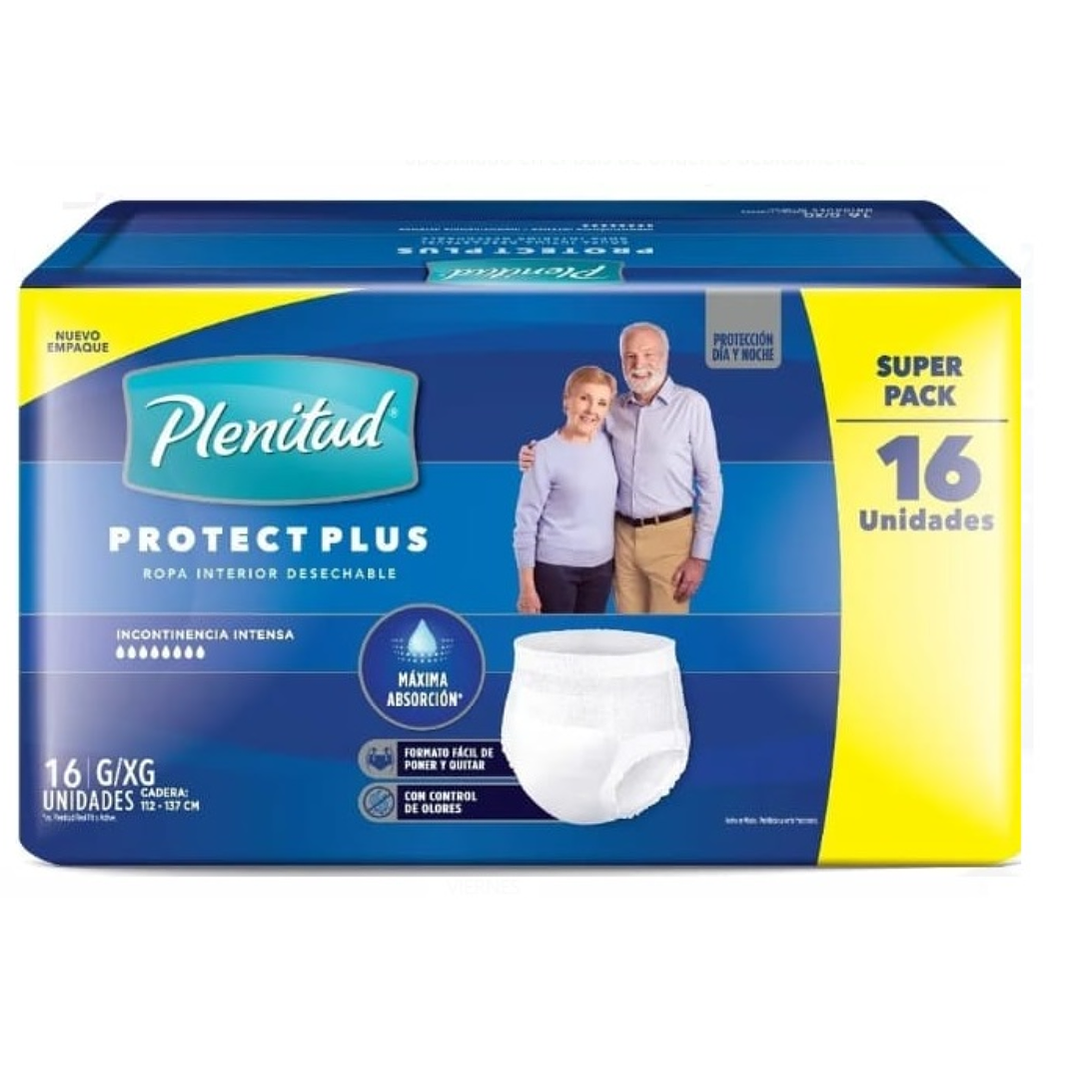 7896007547210 PAÑAL PLENITUD PROT PLUS INCONTINENCIA SEVERA G/XG 16 UN.