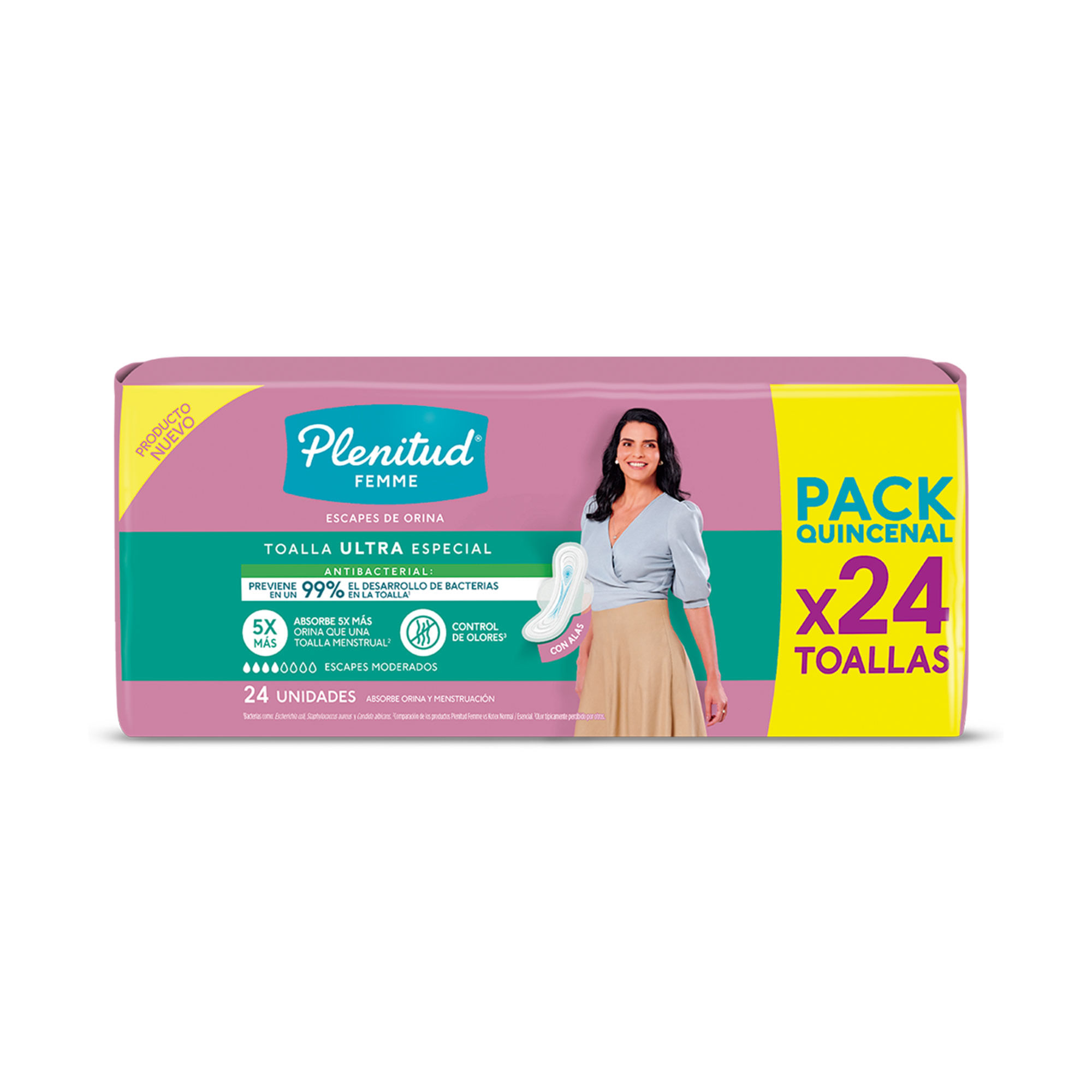 7896007552740 TOALLAS HIGIENICAS PLENITUD FEMME ULTRA ESPECIAL 24 UN.
