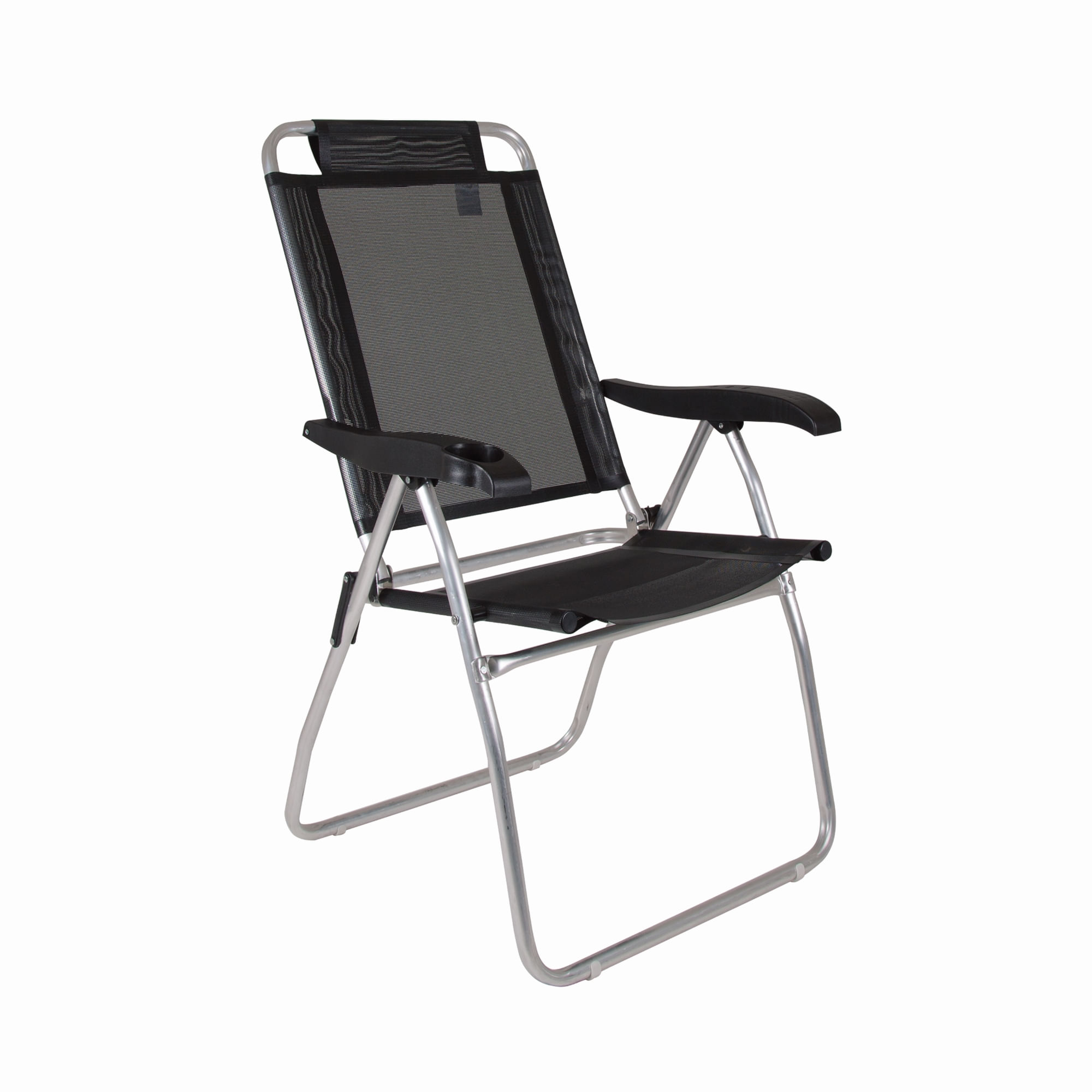 SILLA PLEGABLE MOR BOREAL ALUMINIO 4 POSICIONES NEGRO (A5988.1)
