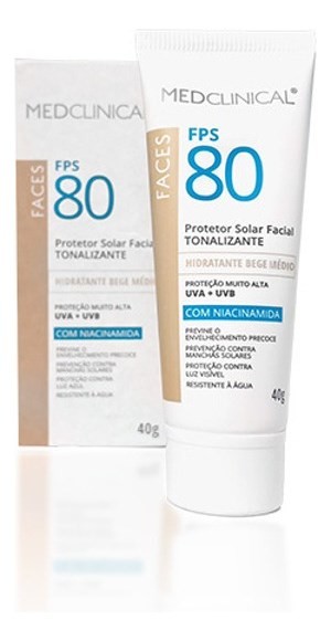 7896048608628 PROTECTOR SOLAR MEDCLINICAL FACIAL FPS80 40 GRS BEIGE MEDIO