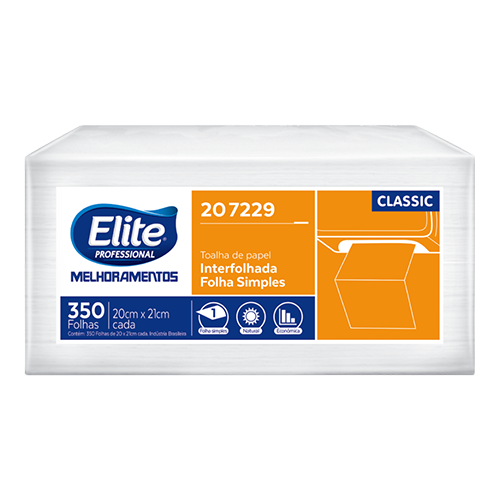 7896061972294 TOALLAS PAPEL ELITE PROFESSIONAL CLASSIC 350 H./21X18,8 CM