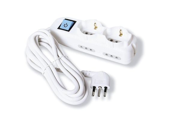 8011439620440 ALARGUE ELECTRALINE 62044 2SH+4 (2P+T) C/LLAVE 3 M. BLANCO