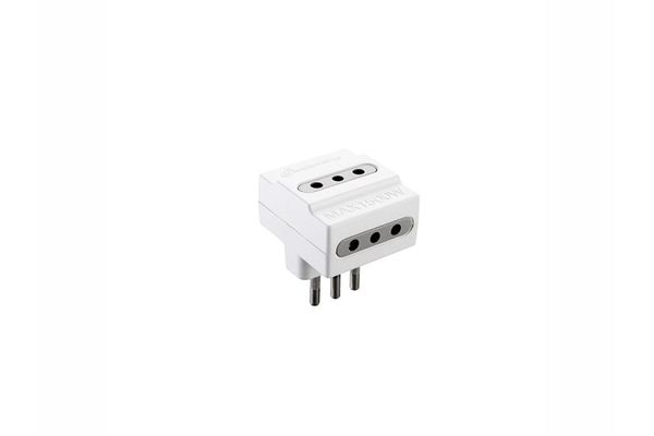 8011439719236 FICHA ADAPTADOR ELECTRALINE 71923 3 2P+T 10A BLANCO (60201)