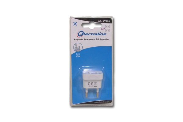 8011439990468 FICHA ADAPTADOR ELECTRALINE 99046 AMERICANO STD ARGE BCO