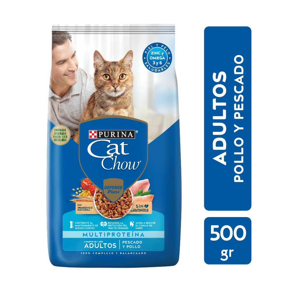 ALIM. P/MASCOTAS CAT CHOW ADULTOS 500 GRS. SAB. PESCADO (9326)