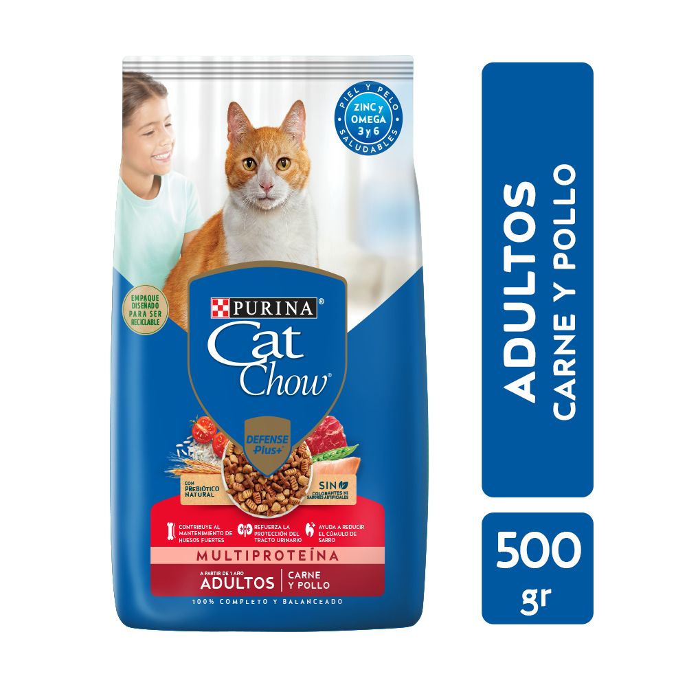 ALIM. P/MASCOTAS CAT CHOW ADULTOS 500 GRS. SAB. CARNE (9324)