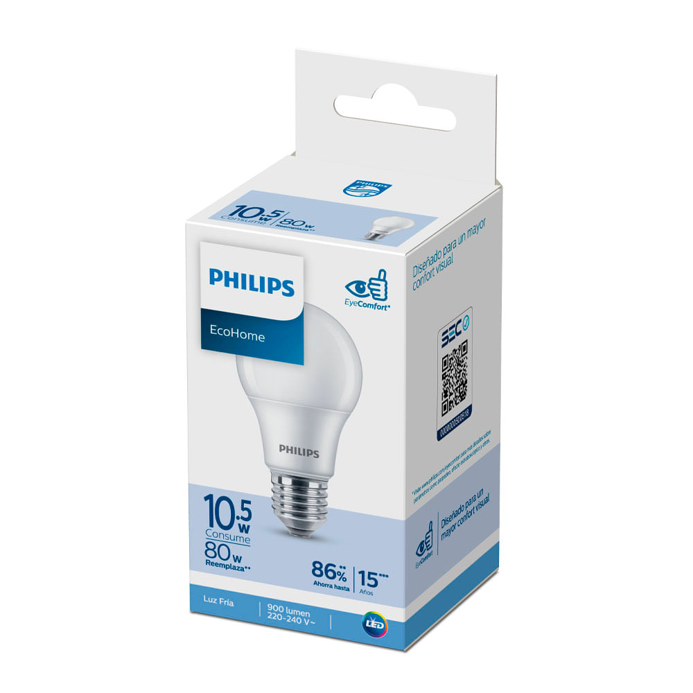 8720169305380 LAMPARA PHILIPS LED ECOHOME 10.5 W E27 FRIA (67460)